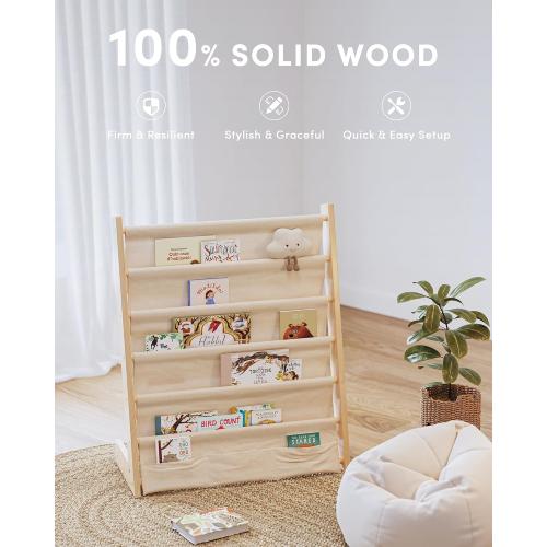 G&W Gruwald Kids Bookshelf, Book Shelf for Kids Rooms, Toddler Bookshelf, Book Rack for Kid (Wood, Medium)