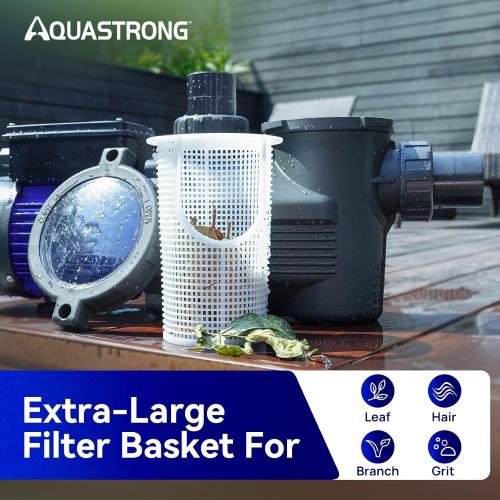Aquastrong In/Above Ground Pool Pump High Flow Self Primming Swimming Pool Pump,Black