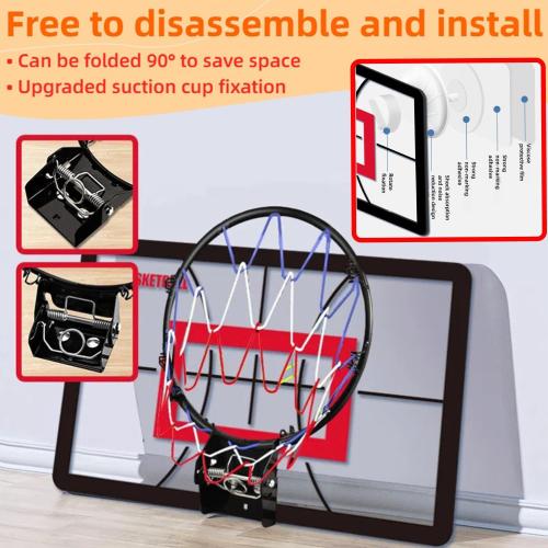 Indoor Basketball Set, 2025 Upgrade Silent Basketball with a Detachable Iron Basketball Hoop, Practicing Dribbling, Shooting, and Dunking Techniques Quietly at Any time Indoors,for Teens and Adults