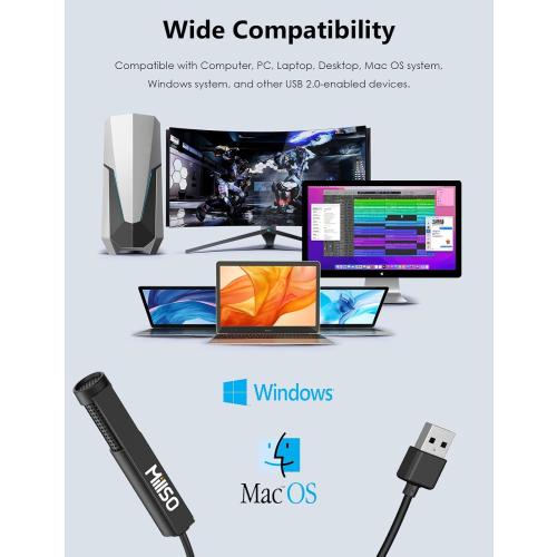 MillSO USB PC Microphone Plug & Play Omnidirectional External Lavalier Mini USB Microphone for Computer, Laptop, YouTube, Meeting, Recording, Podcasting, Gaming - 1.5m/4.9ft