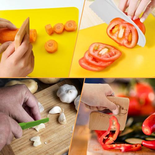 RISICULIS 11 Pieces Wooden Kids Kitchen Knife, Kids Kitchen Set Include Wood Knife, Serrated Edges Plastic Toddler Knife, Kids Kitchen Accessories, Montessori Cooking Christmas Gifts for Boys Girls