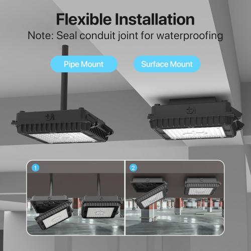 HYPERLITE LED Canopy Light 65W: 8450LM UL Listed LED Gas Station Lights Surface Mount Exterior Lighting for Workshop Carport Ceiling