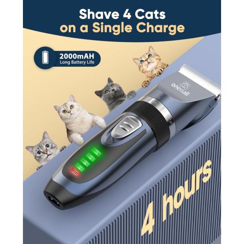 oneisall Quiet Cat Clippers for Matted Hair & Long Hair, Cat Shaver