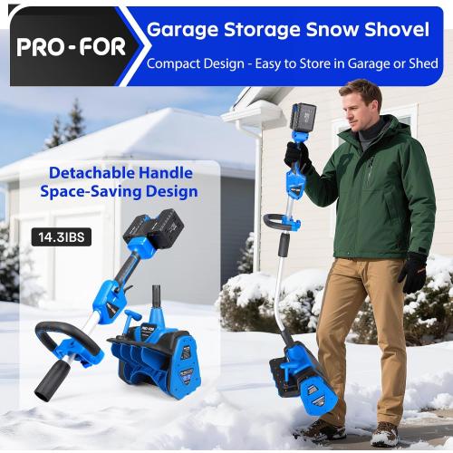 40V Cordless Snow Shovel with 2×4.0Ah Batteries & Fast Charger, Electric Snow Blower with 13.5 Width, 6.5 Depth, 26.5FT Throw Distance, Battery Powered Snow Removal Tool for Driveway
