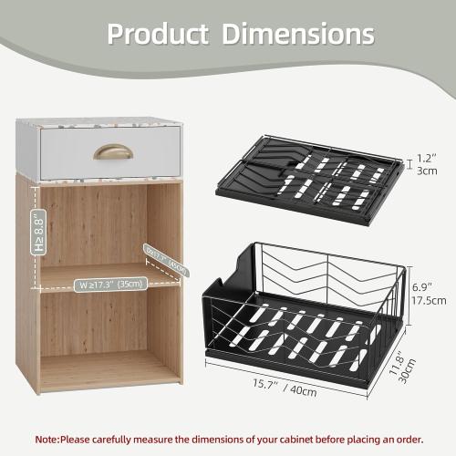 NETEL Pull Out Cabinet Organizer, 2 Pack No Drill Slide Out Drawers for Kitchen Cabinets, Metal Pantry Pull Out Shelves, Kitchen Cabinet Organizer, Pull Out Home Organizers, 11.8 W X 15.7 D X 6.9 H