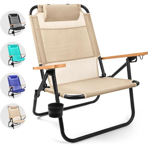 Water Buffalo Bondi Beach Chair – Backpack Beach Chair for Adults with Reclining Positions, Cup Holder & High Back Support ‼️unused‼️
