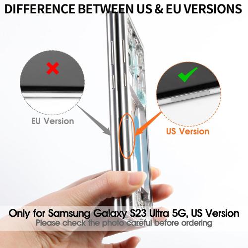 OLED for Samsung S23 Ultra 5g Screen Replacement for Samsung Galaxy S23 Ultra LCD for Samsung S23 Ultra 5g Display Touch Digitizer Screen Assembly Replacement with Frame Black (US Version)