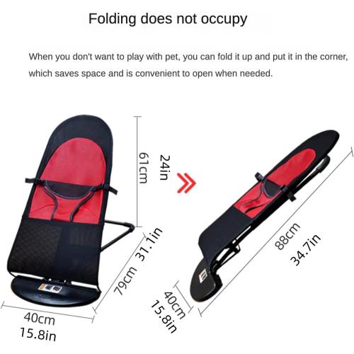 Pet Rocking Chair for Dogs & Cats, Pet Dog Cat Rocker Bed Chair, Indoor Lounge, Adjustable and Portable Foldable, maximun Weight 35lb, Perfect for Small Dogs Shiba Inus, Teddies etc and cat.
