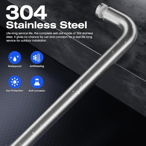 Ranbo 20 Inch Center to Center Glass Shower Door Towel Bar, 304 Stainless Steel Shower Door Handle Replacement, Brushed Nickel Finish, for Sliding Shower Doors, Commercial and Residential Glass Doors