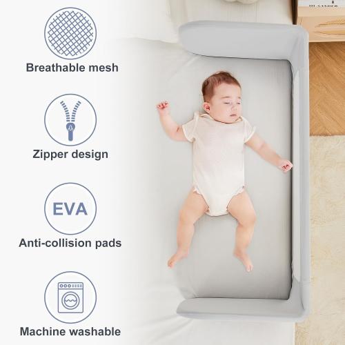GREY Ciilee Baby Bed Rail for Toddlers Extra Large 72.83 L Kids Rails Guard for Twin, Full, Queen, King Bed Adjustable Children Side Railing Safety Bedrail Foldable Barandas para Camas de Niños (Grey