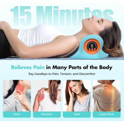 Smedz Neck Massager 2026 New Upgrade 3 in 1 Portable Massager with Heat &Comfortable Stretching–Adjustable Intensity for Neck & Shoulder Relaxation at Home, Office