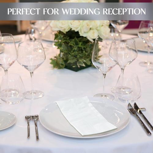 Vplus 600 Pack Paper Napkins Guest Towels Disposable Premium Quality 3-ply Dinner Napkins Disposable Soft, Absorbent, for Kitchen, Wedding, Parties, Dinners or Events(White)