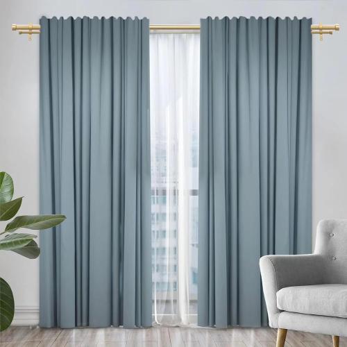 OLV Gold Double Curtain Rods for Windows 72 to 144 Inch(6 to 12 Feet),1 Inch Adjustable Dual Curtain Rod, Heavy Duty Double Drapery Pole with End Cap Design for Living Room, Bedroom, Farmhouse