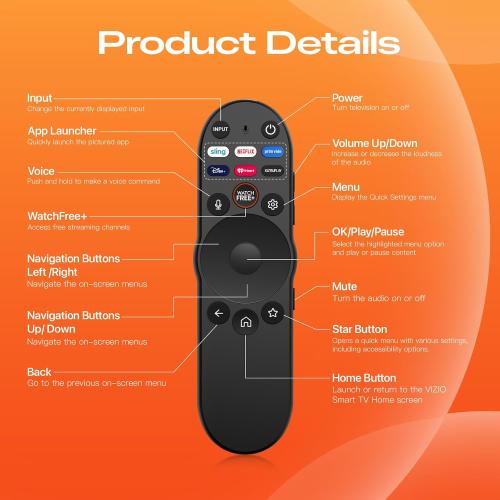Voice Remote Control for Vizio-Smart-TV-Remote, New Upgraded XRT270 V2 Universal Replacement XRT136 XRT260 XRT270 Smartcast D/P/M/V-Series FHD 4K Quantum Pro Smart TVs