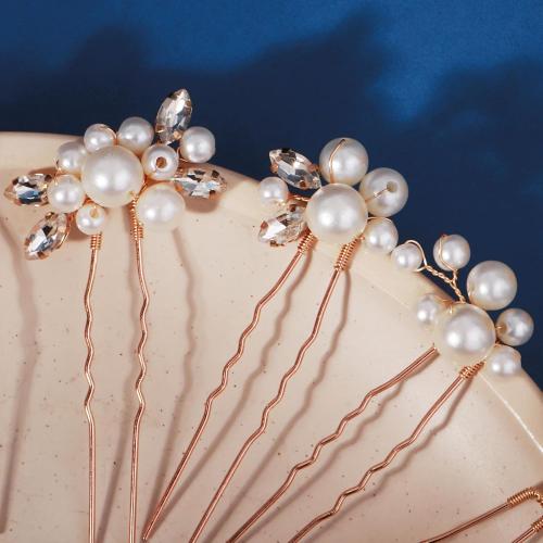 13 Pieces Pearl Crystal Bridal Hair Pins Rhinestone Flower Wedding Gold Hair Pieces Prom Accessory for Women Wedding Hairstyles