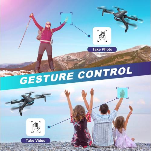 TENSSENX Drone with Camera, 1080P HD FPV Foldable RC Quadcopter with 90° Adjustable Lens, Gestures Selfie, One Key Start, Altitude Hold, 360° Flip, 2 Batteries