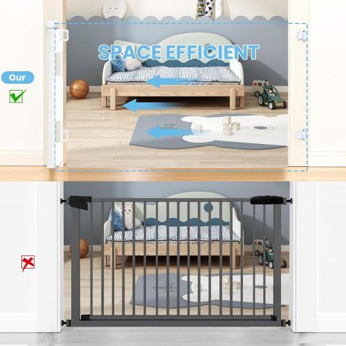 HAMOPY Retractable Baby Gate, 33 Tall, Extends up to 55 Wide, Durable Auto-Lock Baby Gate for Stairs, Mesh Dog Gate and Child Safety Gates for Doorways, Hallways, Indoor, Outdoor(White)