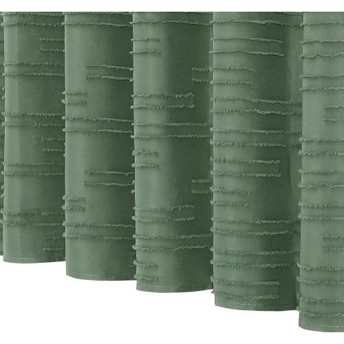 Size 72x72 Color Green  Boho Fabric Shower Curtain Set, Modern Farmhouse Tufted Cloth Shower Curtains with Striped Textured for Luxury Bathroom Decor, Soft & Wrinkle Resistant, Sage Green, 72 x 72