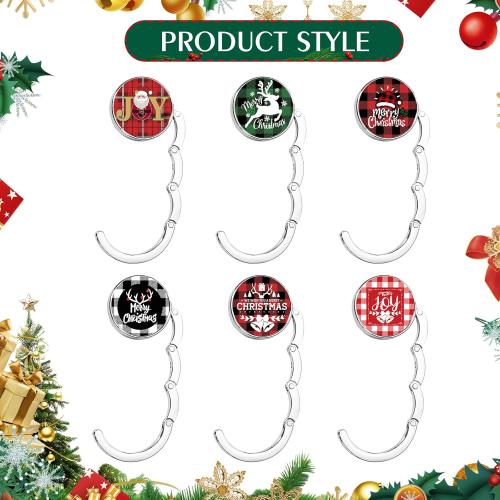 6 Pack Christmas Stocking Holders for Mantle,Metal Stocking Hangers for Mantle, Non-Slip & Foldable Mantle Hooks for Stockings Hangers Xmas Mixed Pattern for Fireplace Christmas Decoration