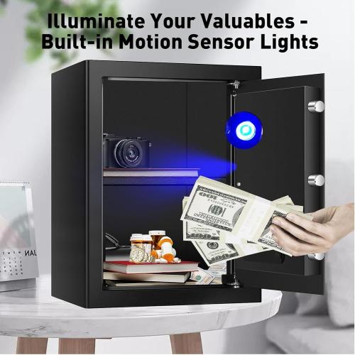 3.3 Cubic Feet Large Safes for Home Use Fire and Water proof, Digital Security Safe with Key and Combination, Home Safes Water and Fireproof for Firearm Medicine Money Valuables