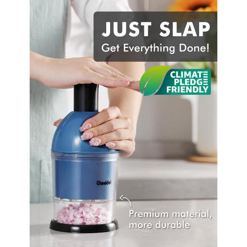 Geedel Food Chopper, Easy to Clean Manual Hand Vegetable Chopper Dicer, Dishwasher Safe Slap Onion Chopper for Veggies Onions Garlic Nuts Salads