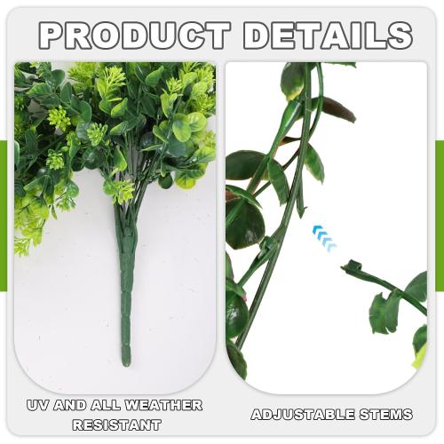 Fake Hanging Plants, 2pcs Artificial Hanging Plant, Faux Boxwood Shrubs Grass Hanging Plant Greenery for Wall Home Living Room Indoor Outdoor Decor (No Baskets)