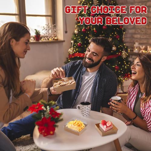 Mini Charcuterie Boxes with Clear Lids 50 Pack, 4.5x4.5 Inches Paper Bakery Boxes Square Disposable Dessert Boxes to Go Food Containers for Daughter, Wedding, Party, Strawberries, Cake & Cookies