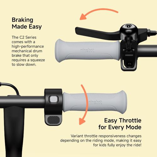 Segway Ninebot eKickScooter - Electric Scooter for Kids 6-14, w/t Adjustable Handlebar Height (Only C2 Pro) for Riders up to 132 lbs, Includes New Cruise Mode, UL-2272 Certified