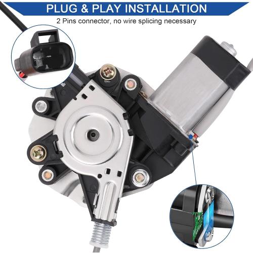 Obaee Front Left Driver Side Power Window Lift Regulator with Motor Assembly Compatible with Chevy Impala 2006-2013 & Chevrolet Impala Limited 2014-2015 Replace OE 748-172