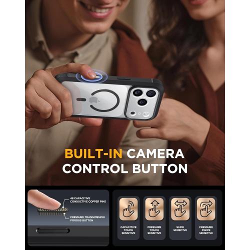 Miracase for iPhone 17 Pro Max Case 6.9 Full-Body Phone Case with Built-in Glass Screen Protector& Full Camera Protector, Camera Control [Magnetic with MagSafe] Drop Proof 17 ProMax Cover, Black