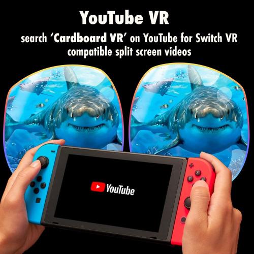 Orzly VR Headset Designed for Nintendo Switch & Switch OLED Console with Adjustable Lens for a Virtual Reality Gaming Experience and for Labo VR - Colour Pop - Gift Boxed Edition Tanami