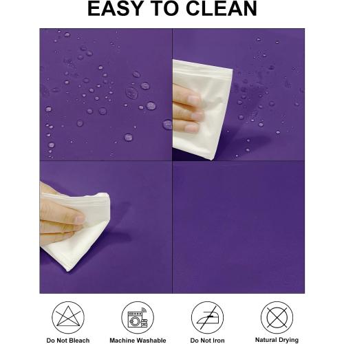 Fokitut 2 Pack Waterproof Rectangle Tablecloth, 60x102 Inch, Stain Resistant and Wrinkle Polyester Table Cloth, Fabric Table Cover for Kitchen Dining, Wedding, Party, Holiday Dinner-Purple