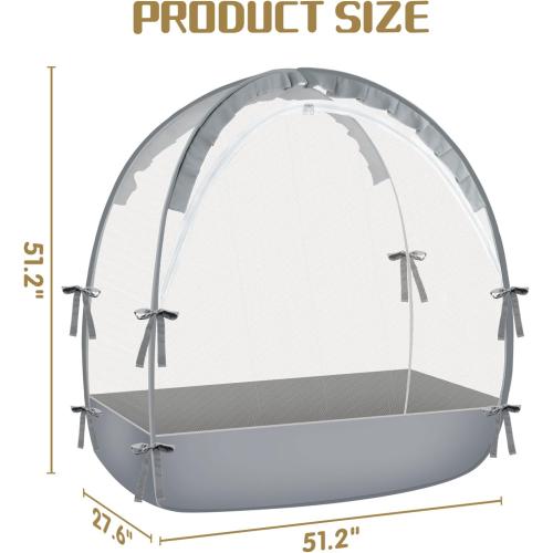 Crib Tent to Keep Baby from Climbing Out - Mesh Crib Climbing Prevention, Pop Up Baby Crib Tent, Two-Way Self-Locking Metal Zipper (Grey, Large)