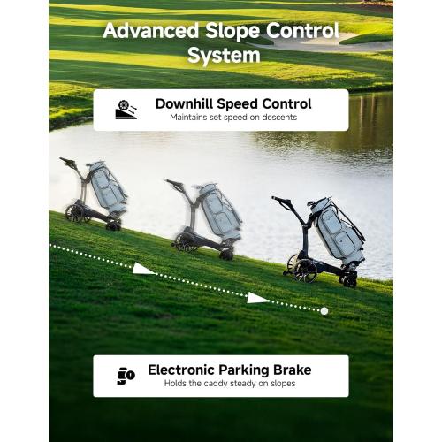 KEMIMOTO ApexR Electric Golf Cart with Power Assist Mode, 36 Hole Battery