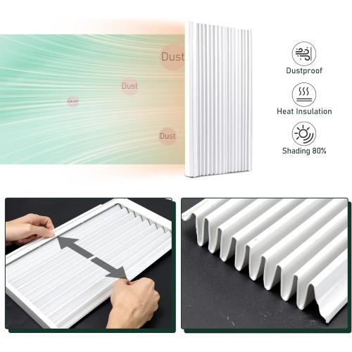 Flehomo Window Air Conditioner Side Panels with Frame, Adjustable Insulation AC Side Panel for 5,000 BTU Window AC Unit, Frame Included