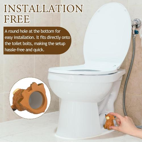 Honeydak 2 Pack Toilet Bolt Caps Decorative Highland Cow Toilet Bolt Screw Covers Cute Ceramic Bathroom Decor Fun Themed Gadgets Bathroom Replacement Parts