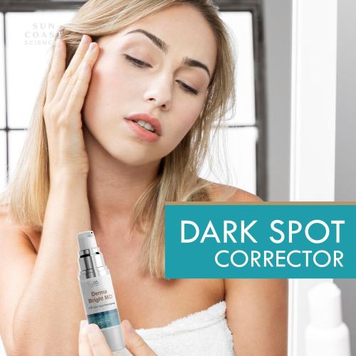 Sun Coast Sciences Derma Bright MD - Dark Spot Diminisher with Vitamin C & Hyaluronic Acid - Brightening Face Serum for Uneven Skin Tone and Age Spots - 1 Fl Oz (Pack of 1)