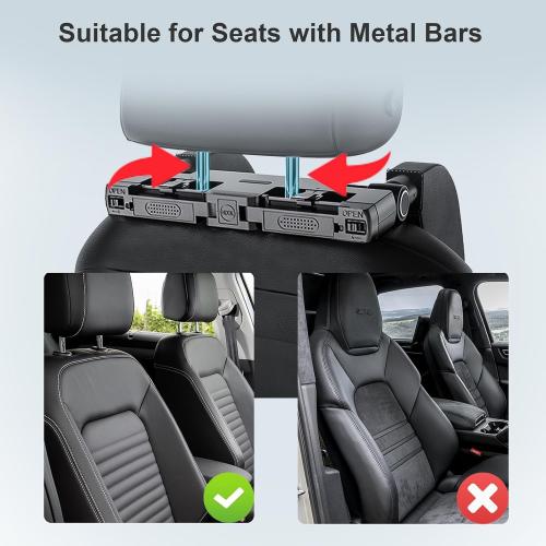 Car Headrest Pillow,Head, Neck Support Pillow,U Shaped Car Sleeping Pillow,180° Adjustable,Improve Head and Neck Posture and Adjust Sleep Position,Suitable for Kids and Adults (Black)