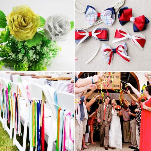 20 Colors 300 Yard Satin Ribbon -18 Silk Ribbon Rolls & 2 Glitter Metallic Ribbon Rolls, 2/5 Wide 15 Yard/Roll, Ribbons Perfect for Crafts, Hair Bows, Gift Wrapping, Wedding Party Decoration and More