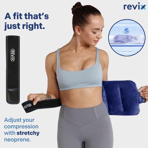 REVIX Ice Pack for Injuries Reusable Gel for Lower Back, Cold Packs for Back Shoulder, Elbow, Hip, Leg, Wrap Around Entire Knee, Soft Cold Compress,16 × 9 Navy