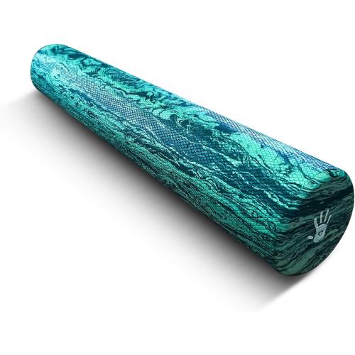 Soft Density Foam Roller 36 x 6 – Low Density Physical Therapy Roller for Exercise, Pilates, Yoga, Gentle Massage & Muscle Recovery – Green Marbled Round