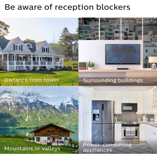 Philips Crystal Amplified Indoor TV Antenna, Extendable Dipole Rabbit Ears, 4K 1080P VHF UHF, Long Range, Amplifier Signal Booster, Digital HDTV Antenna, Smart TV Compatible, SDV3237N/27