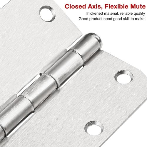Interior Door Hinges Brushed Nickel 3 Pack Rounded Bedroom Door Hinge Satin Nickel 3.5 x 3.5 inch,5/8 Radius 3 ½x 3 ½ Silver 3 1/2 Inch Door Hinges for RV Trailer Residential Hinges for Wood,Doors
