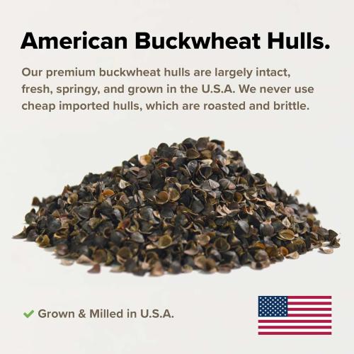 Beige Hullo Buckwheat Pillow Standard Size 20×26 • Organic, Cooling, Firm Pillows for Sleeping • Made in USA