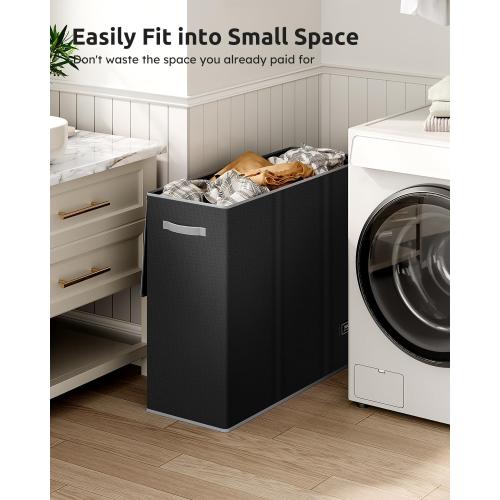 SOLEDI 180L Laundry Hamper 3 Section, Extra Large Laundry Hamper with Lid, Dirty Clothes Hamper with Sturdy Handle, Large Laundry Basket Organizer for Laundry Room, Bedroom, Hampers for Laundry