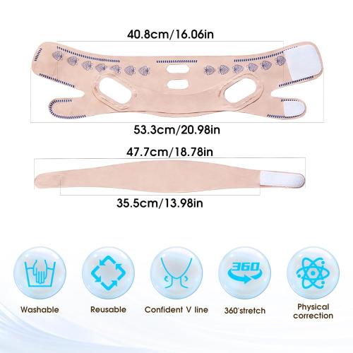 Upgrade V Line Face Lifting Mask, Chin Strap for Sleeping, V Line Lifting Mask Face Slimming Strap, Double Chin Reducer Eliminator for Women, Jaw Exerciser, Firming Prevent Sagging (21-27in, Pink)