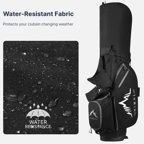 GoHimal Lightweight 14-Way Golf Stand Bag for Men & Women | Durable Club Bag, Dual Straps, Multiple Pockets, Rain Hood Included