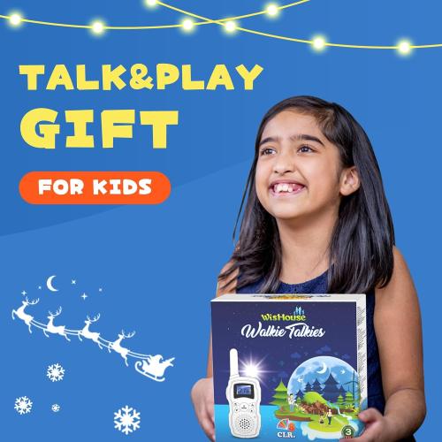 Wishouse Rechargeable Walkie Talkies Blue for Kids Long Range with USB Charger,Outdoor Camping Games with Flashlight Indoor Fun Army Toys for Boys Girls Family,Xmas Birthday Gift for 3-12 Year Old Children