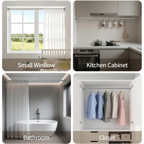 Chrsouly Shower Curtain Rod, 31-76 Inch Adjustable Tension Shower Rod