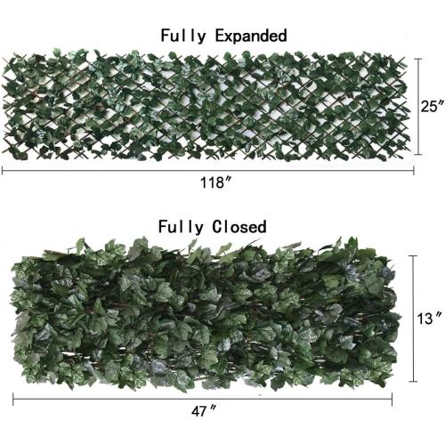 Expandable Fence Privacy Screen for Balcony Patio Outdoor,Decorative Faux Ivy Fencing Panel,Artificial Hedges (Single Sided Leaves)……